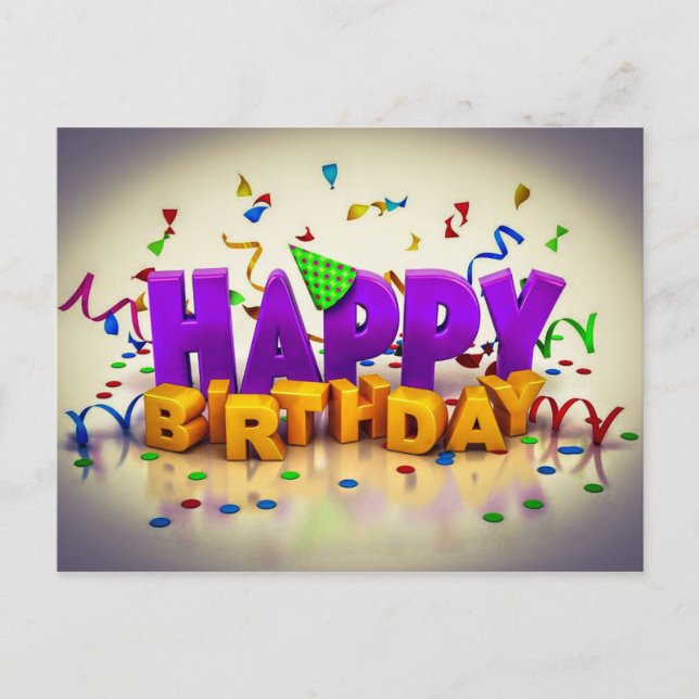 happy birthday postcard (Front)
