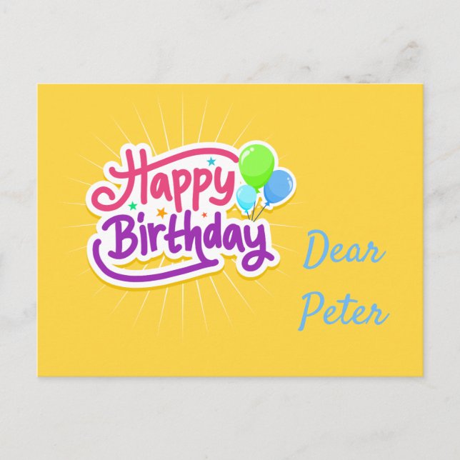Happy Birthday Postcard (Front)