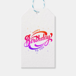 Happy Birthday Postcard Gift Tags