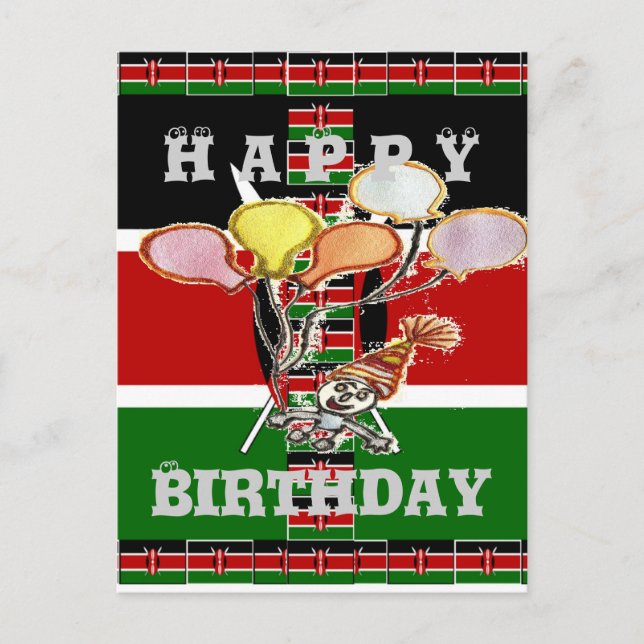 Happy Birthday Postcard Horizontal Template (Front)