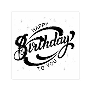 Happy Birthday Postcard Self-inking Stamp