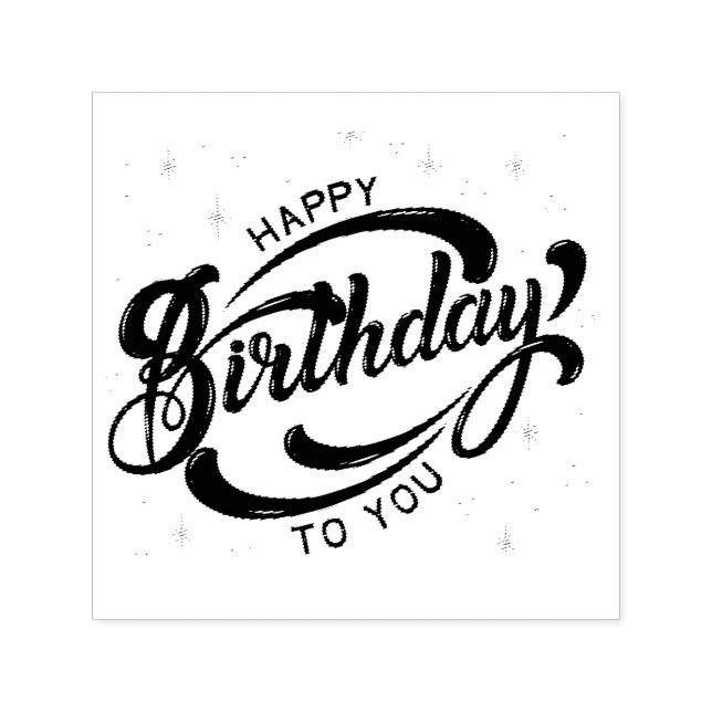 Happy Birthday Postcard Self-inking Stamp (Design)