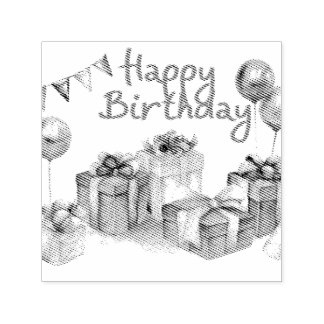 Happy Birthday Postcard Self-inking Stamp