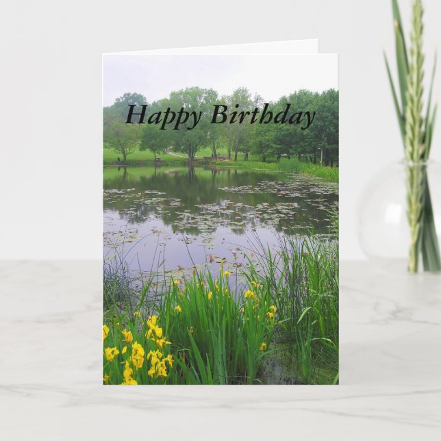 Happy Birthday, Potter Lake, Kansas, in Spring Card (Front)