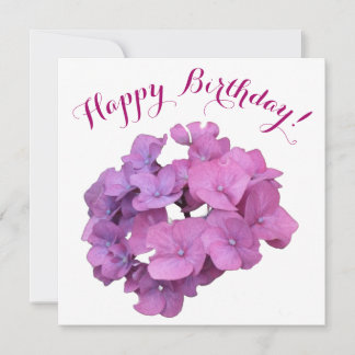 Happy birthday pretty pink flowers stylish floral holiday card