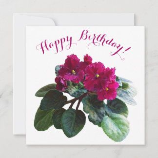 Happy birthday pretty pink flowers stylish floral holiday card