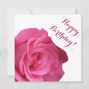 Happy Birthday pretty pink rose floral boho classy Holiday Card