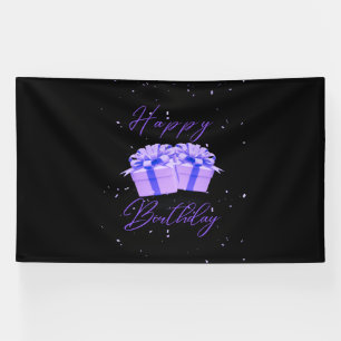 Happy Birthday Pretty Purple 6x10 Vinyl Banner