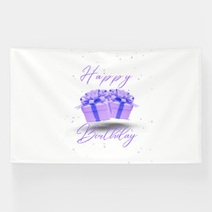 Happy Birthday Pretty Purple 6x10 Vinyl Banner
