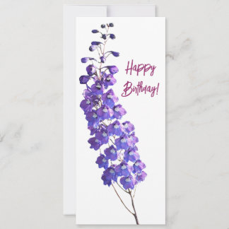 Happy birthday pretty purple flowers simple floral save the date