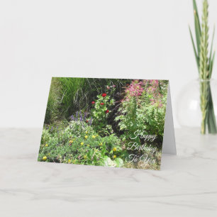 Happy Birthday Pretty Red and Yellow Flowers Card