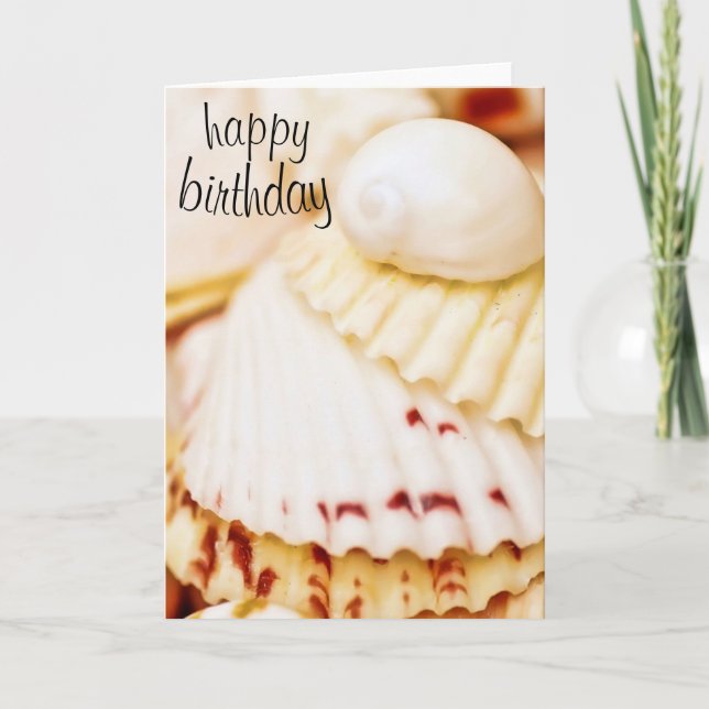 Happy Birthday Pretty Seashells Card (Front)