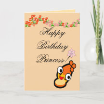 Happy Birthday Princess Cute Face Card