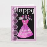 Happy Birthday Princess Goddaughter -  Pink Dress Card<br><div class="desc">This design with its flowers, candles, and "paper doll" frilly dress made out of a flower petal is a sweet birthday card for the little princess in your life. Inside text is customisable, Available for ages 1-10. To see more of my birthday cards, type in the age you want, and/or...</div>