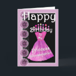 Happy Birthday Princess Granddaughter - Pink Dress Card<br><div class="desc">This design with its flowers, candles, and "paper doll" frilly dress made out of a flower petal is a sweet birthday card for the little princess in your life. Inside text is customisable, Available for ages 1-10. To see more of my birthday cards, type in the age you want, and/or...</div>