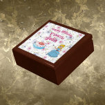 Happy Birthday Princess Keepsake or Gift Box<br><div class="desc">Have a princess kid in the house having a birthday? Here is the perfect birthday gift,  a beautiful gift or keepsake box. You can change the name of the princess. Floral background,  with princess,  is blue dress and a cake decorated with blue and white frosting.</div>