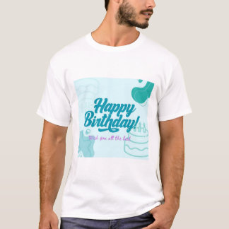 happy birthday printed t-shirt