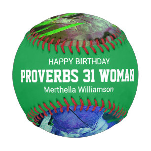 Happy Birthday PROVERBS 31 Custom Green Floral Baseball