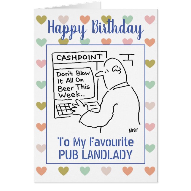 Happy Birthday Pub Landlady (Front)