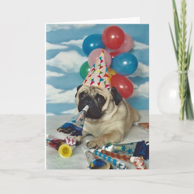 Happy Birthday Pug Card (Front)