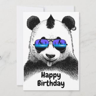 Happy Birthday Punk Panda Invitation