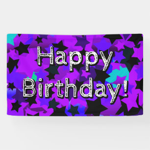Happy Birthday! Punk Stars Banner