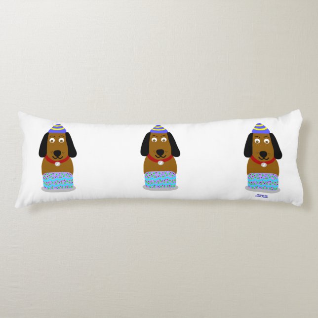 Happy Birthday Pup Body Pillow (Front)