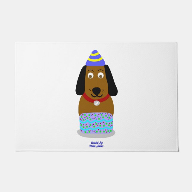 Happy Birthday Pup Doormat (60.96 cm x 91.44 cm) (Front)