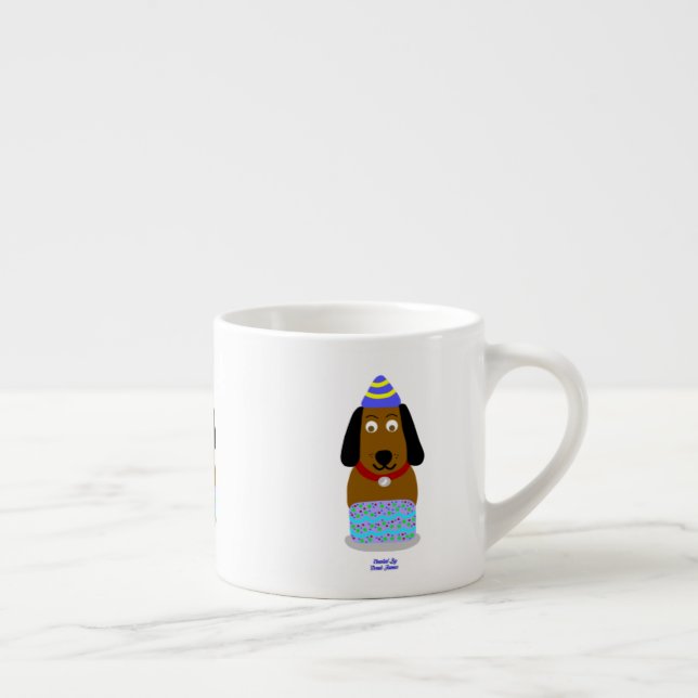 Happy Birthday Pup Espresso Mug (Right)