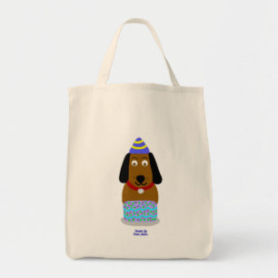 Happy Birthday Pup Grocery Tote Bag