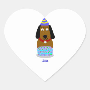 Happy Birthday Pup Heart Sticker