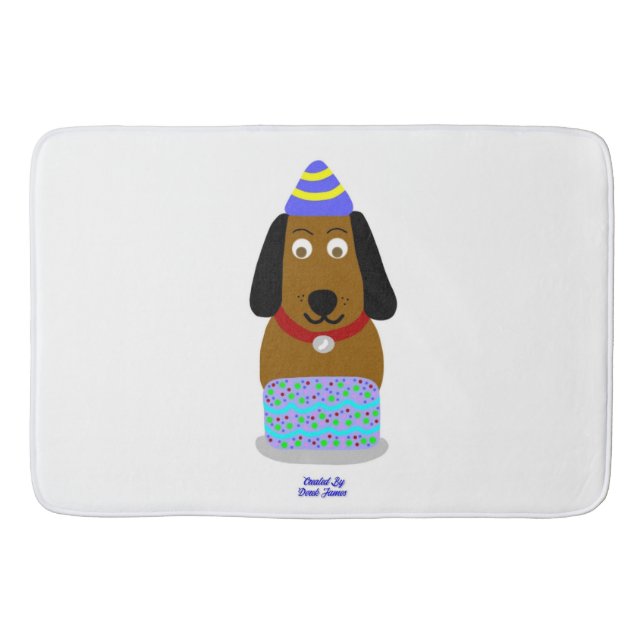 Happy Birthday Pup Large Bath Mat (Front)