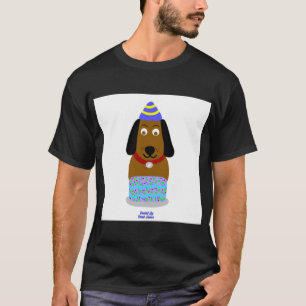 Happy Birthday Pup Men's Black Basic T Shirt