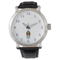 Happy Birthday Pup Men's Vintage Black Strap Watch