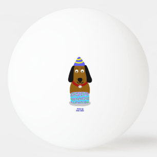 Happy Birthday Pup Ping Pong Ball