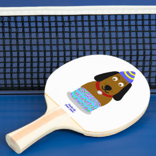Happy Birthday Pup Ping Pong Paddle