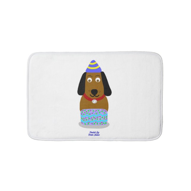 Happy Birthday Pup Small Bath Mat (Front)