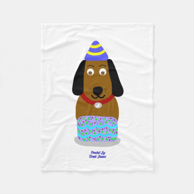 Happy Birthday Pup Small Fleece Blanket (Front)