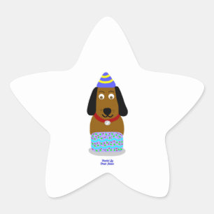 Happy Birthday Pup Star Sticker