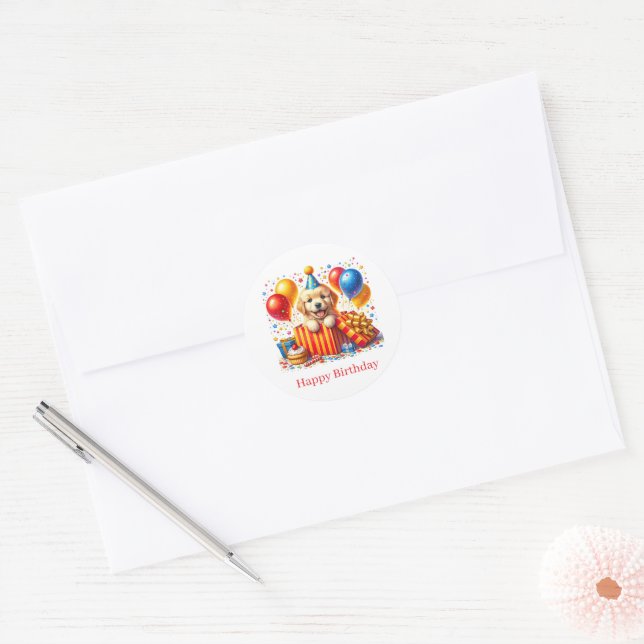 Happy Birthday Puppy Stickers (Envelope)