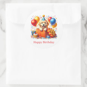 Happy Birthday Puppy Stickers