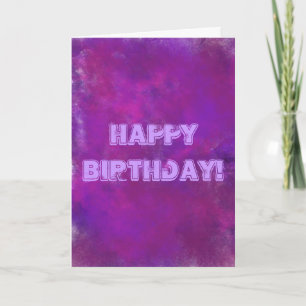 Happy Birthday Purple Abstract Texture Card