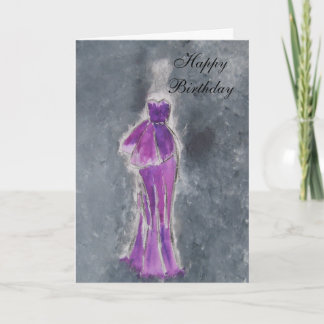 Happy Birthday (purple dress) Card