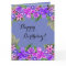 Happy Birthday! Purple Floral Swags, Large Card