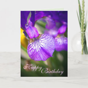 Happy Birthday (Purple Iris Card) - customisable Card