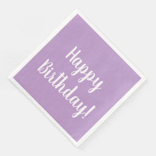 Happy Birthday Purple Lilac Birthday Party Napkin