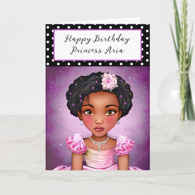 Happy Birthday | Purple Princess Personalised Card (Front)