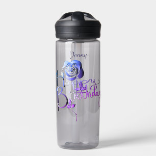 Happy Birthday Purple Rose Water Bottle