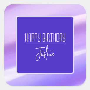 "Happy Birthday" Purple Sticker