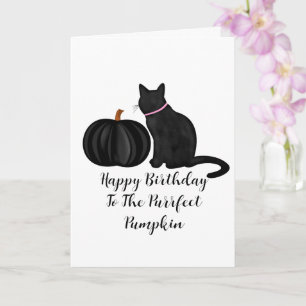 Happy Birthday Purrfect Pumpkin Pun Card